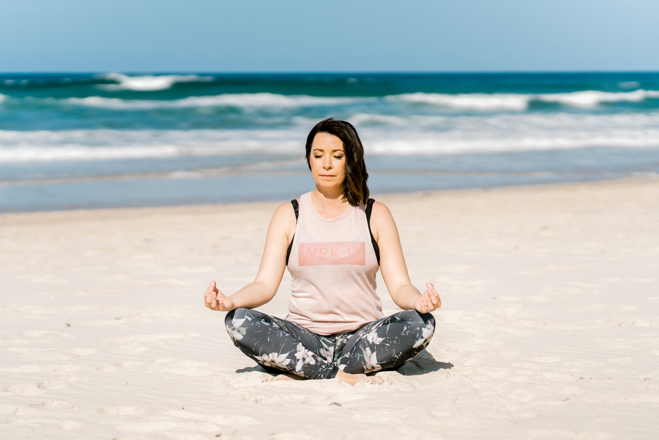 Myself, Paula meditating at the beach